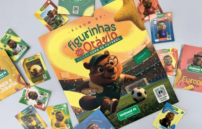 Álbum de figurinhas de futebol transforma internação em momento de diversão e acolhimento na Unimed Serra Gaúcha